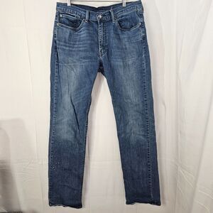 Levi's 514 Straight Fit‎ Jeans Mens Tag 36x36 Act 34x33 Blue Dark Wash Cotton